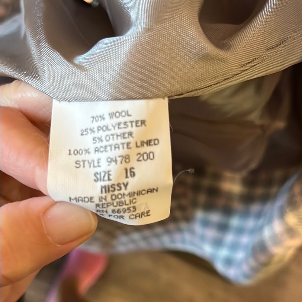 Haberdashery Checkered Blazer in Gray, Light Pink, and White - Picture 9 of 16